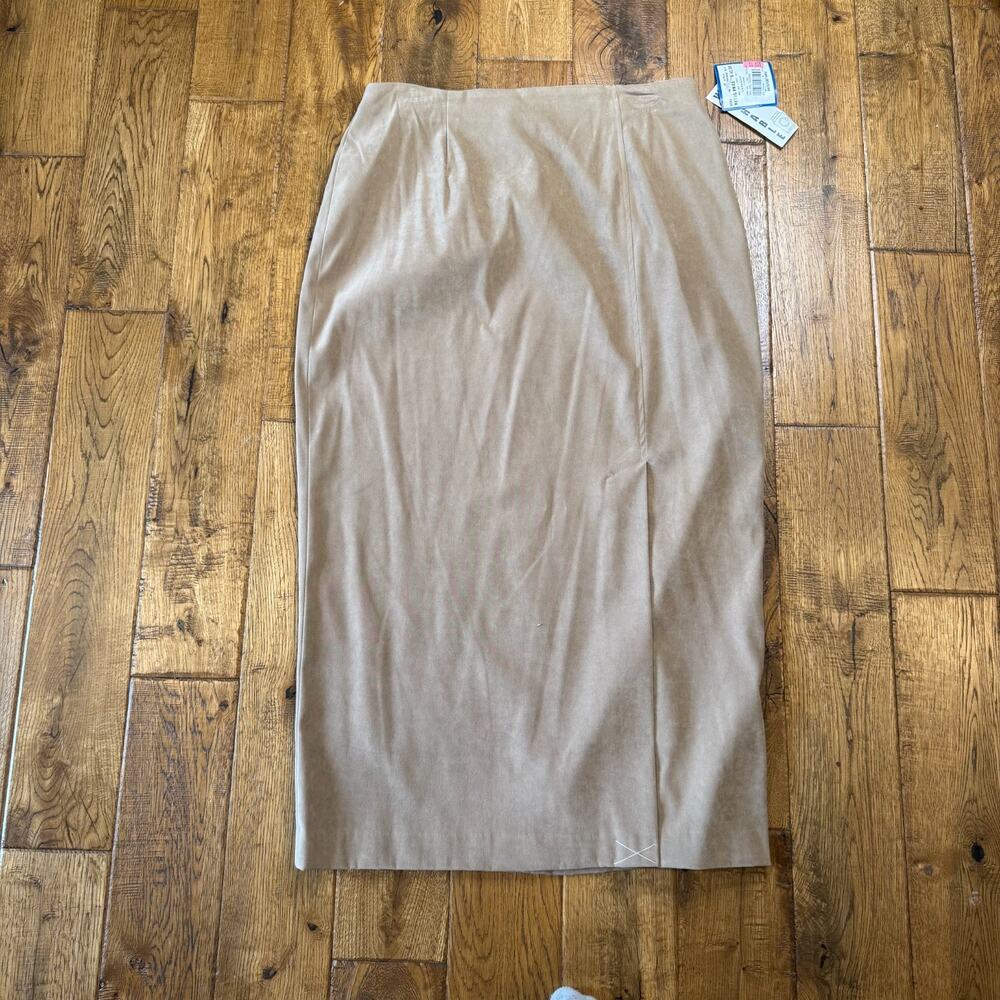 VTG Joan Leslie 3pc Skirt & Pants Beige Khaki Suit Womens Size 16 NWT Business - Picture 8 of 16